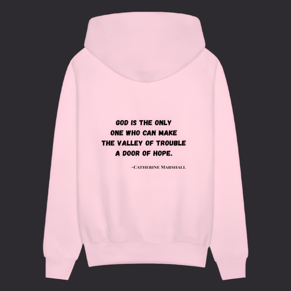 'God is the Only One' Pink Hoodies Survive Collection - pale pink