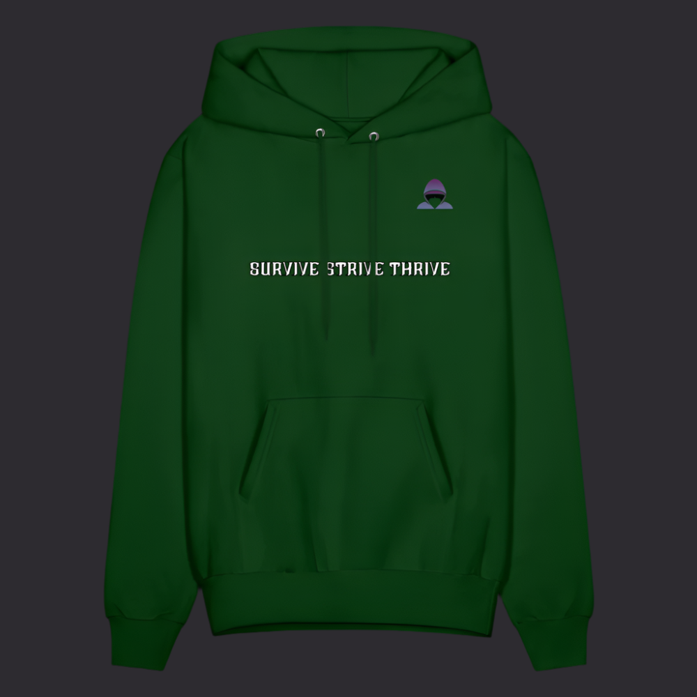 Boyz N The Hoodies Motto Forest Green Hoodie Classic Design - forest green