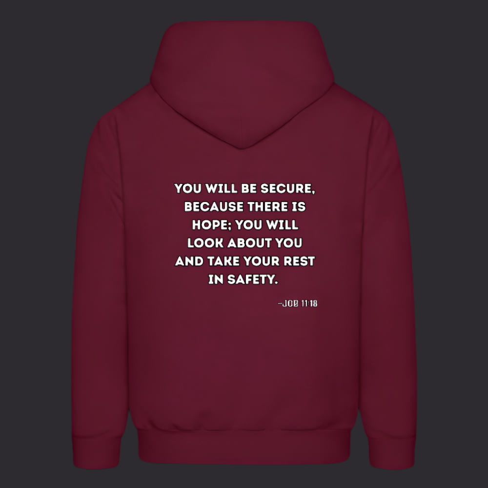 'You will be secure' Burgundy Hoodie Strive Collection - burgundy