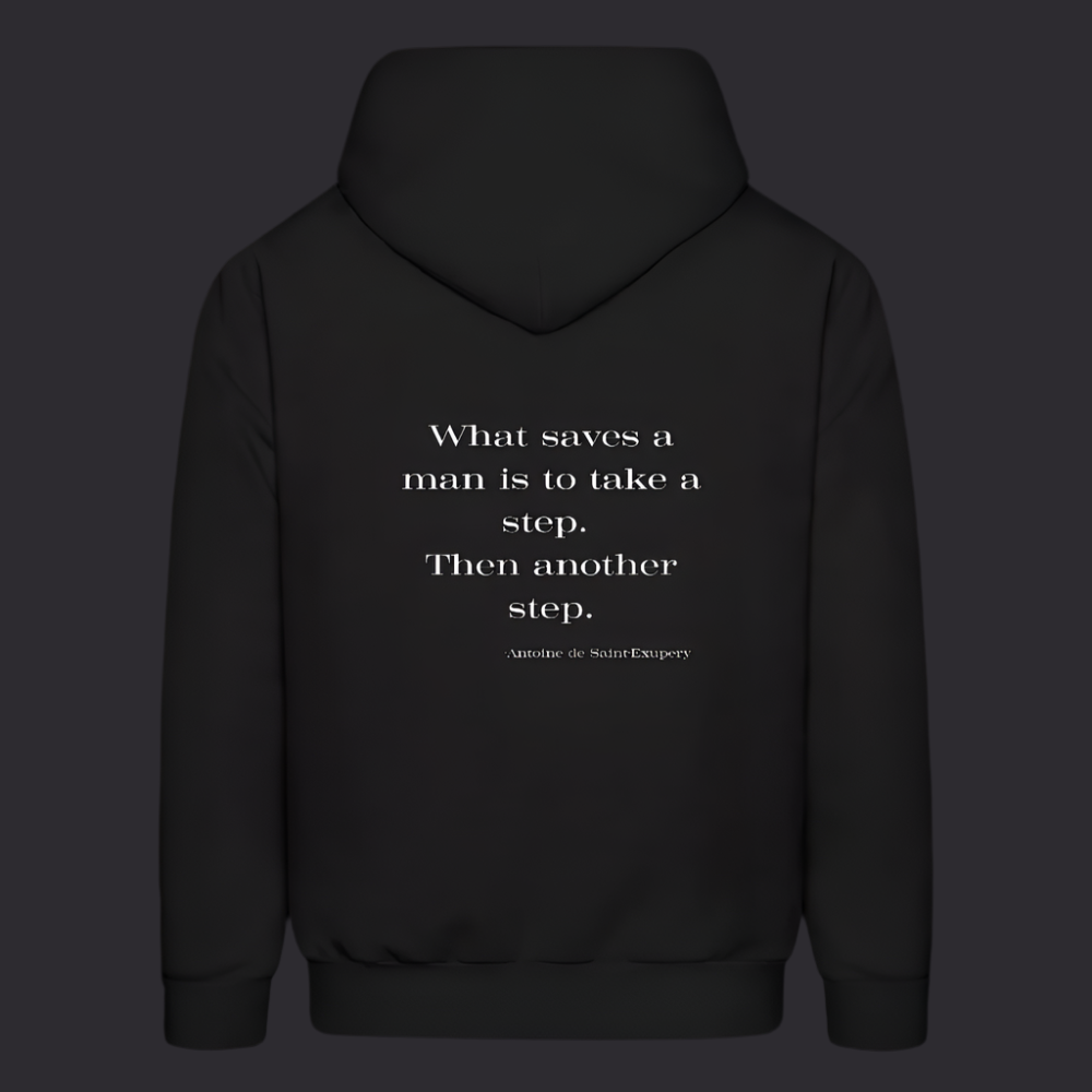 'What saves a man' Classic Black Hoodie Survive Collection - black