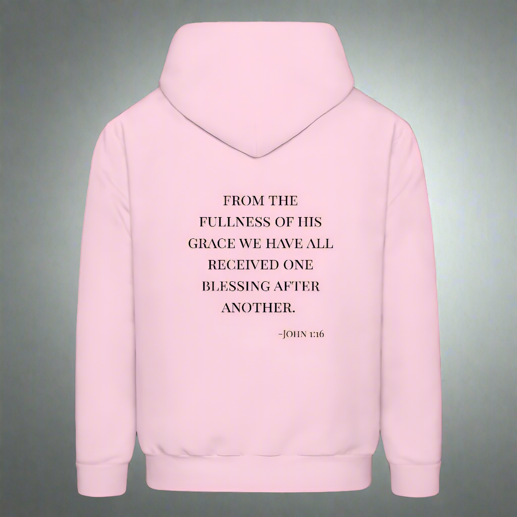 'Fullness of his Grace' Pink Hoodie Thrive Collection - pale pink