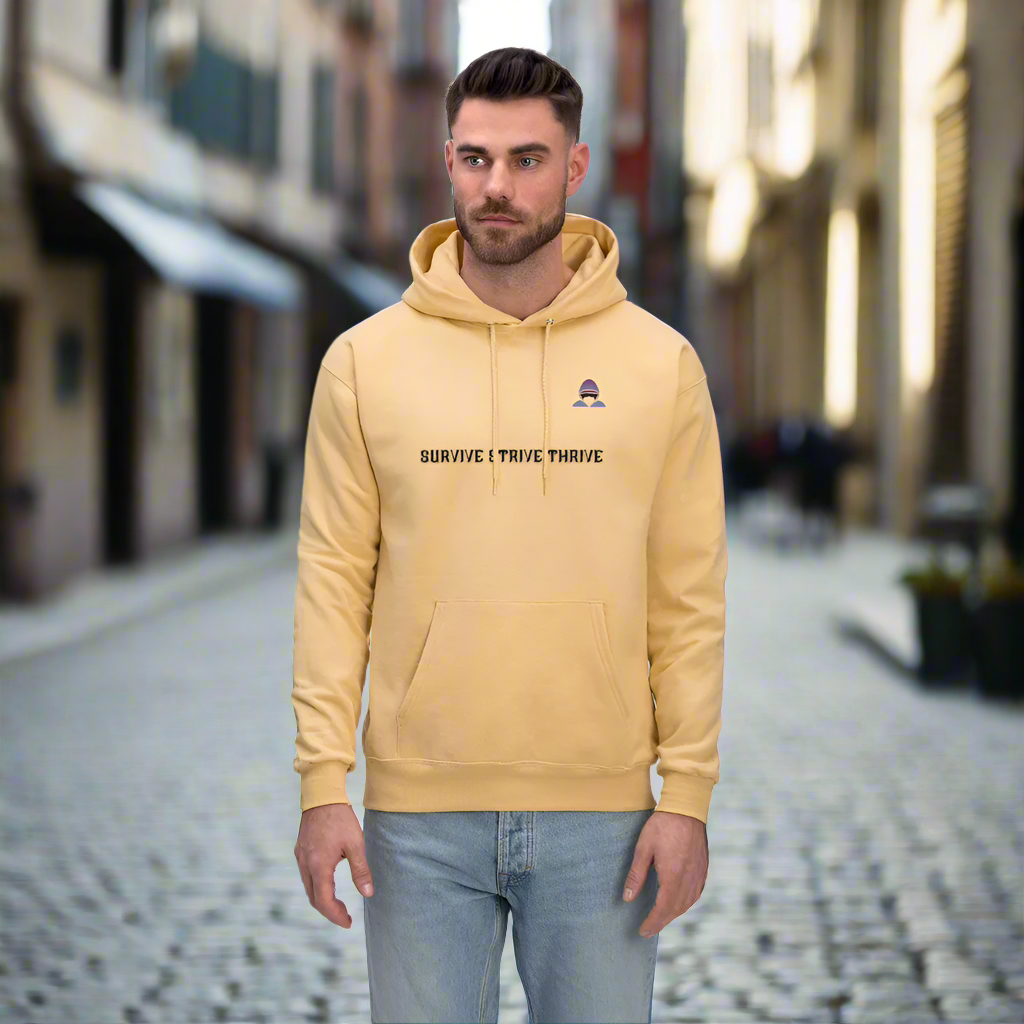 Boyz N The Hoodies Motto Light Gold Hoodie with Classic Design - light gold 