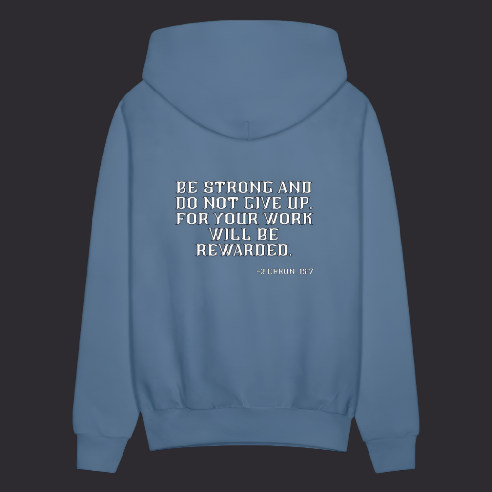 'Be Strong' Denim Blue Hoodie Survive Collection - denim blue