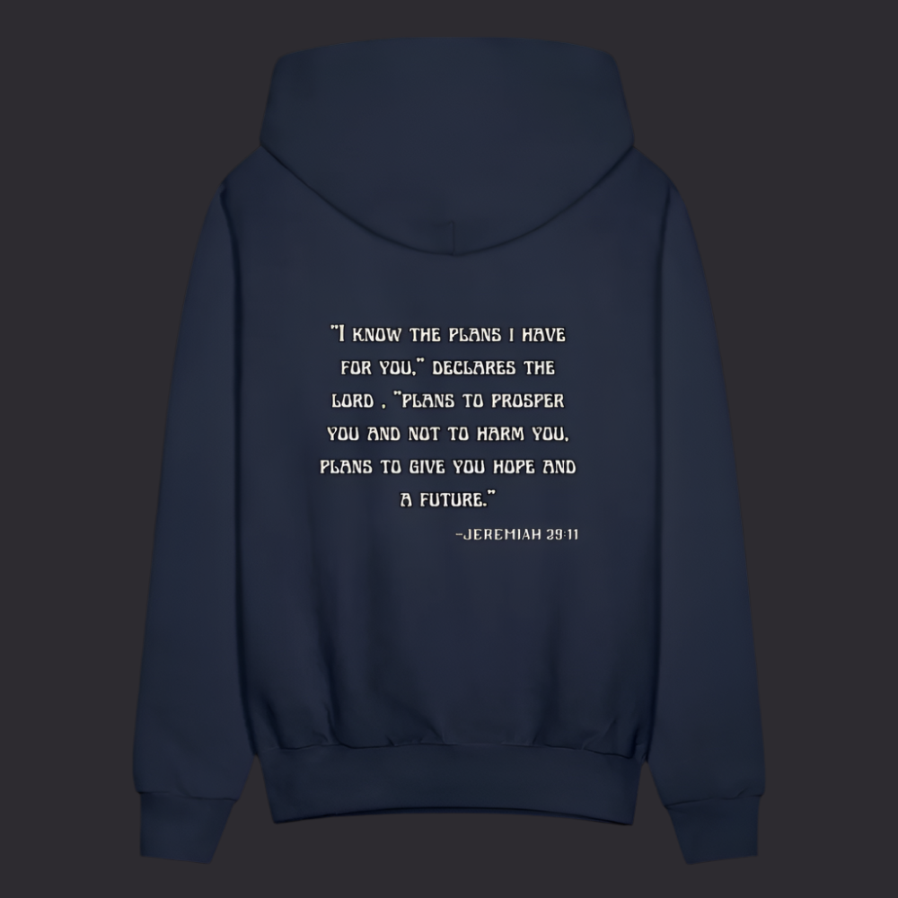 'I know the plans' Navy Blue Hoodie Thrive Collection - navy