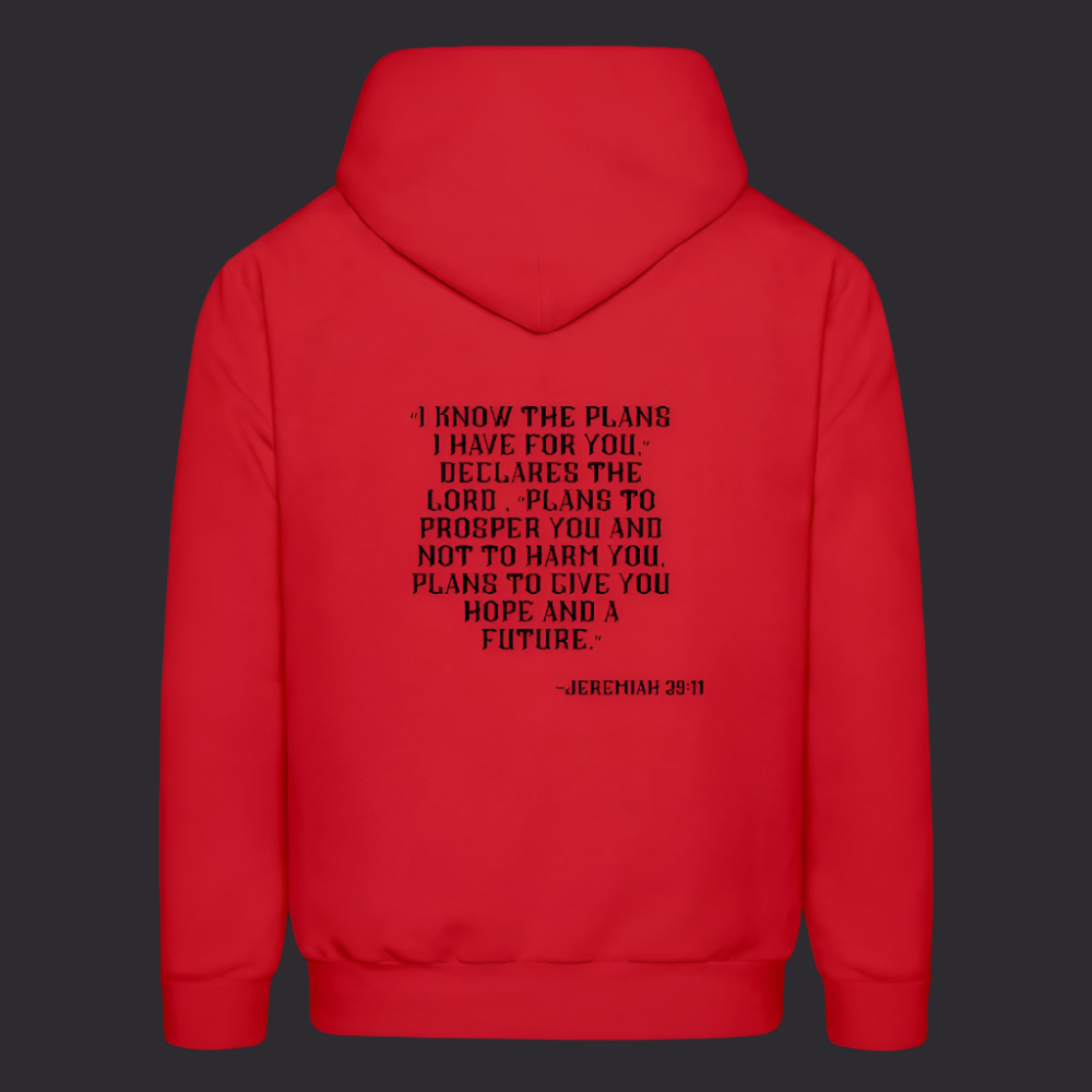 'I know the plans' Classic Red Hoodie Thrive Collection - red