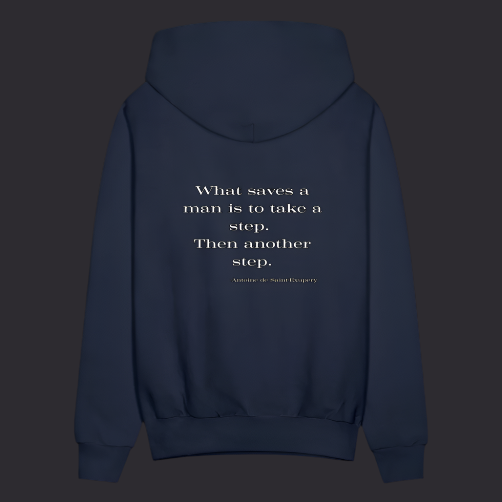 'What saves a man' Navy Blue Hoodie Survive Collection - navy
