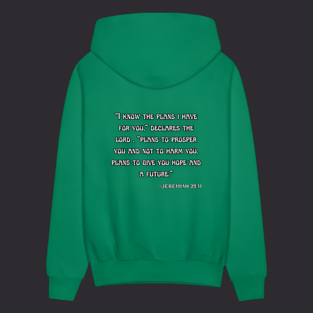 'I know the plans' Kelly Green Hoodie Thrive Collection - kelly green