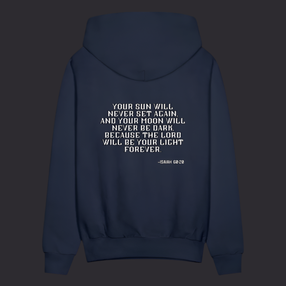 'Your sun will never set' Navy Blue Hoodie Thrive Collection - navy
