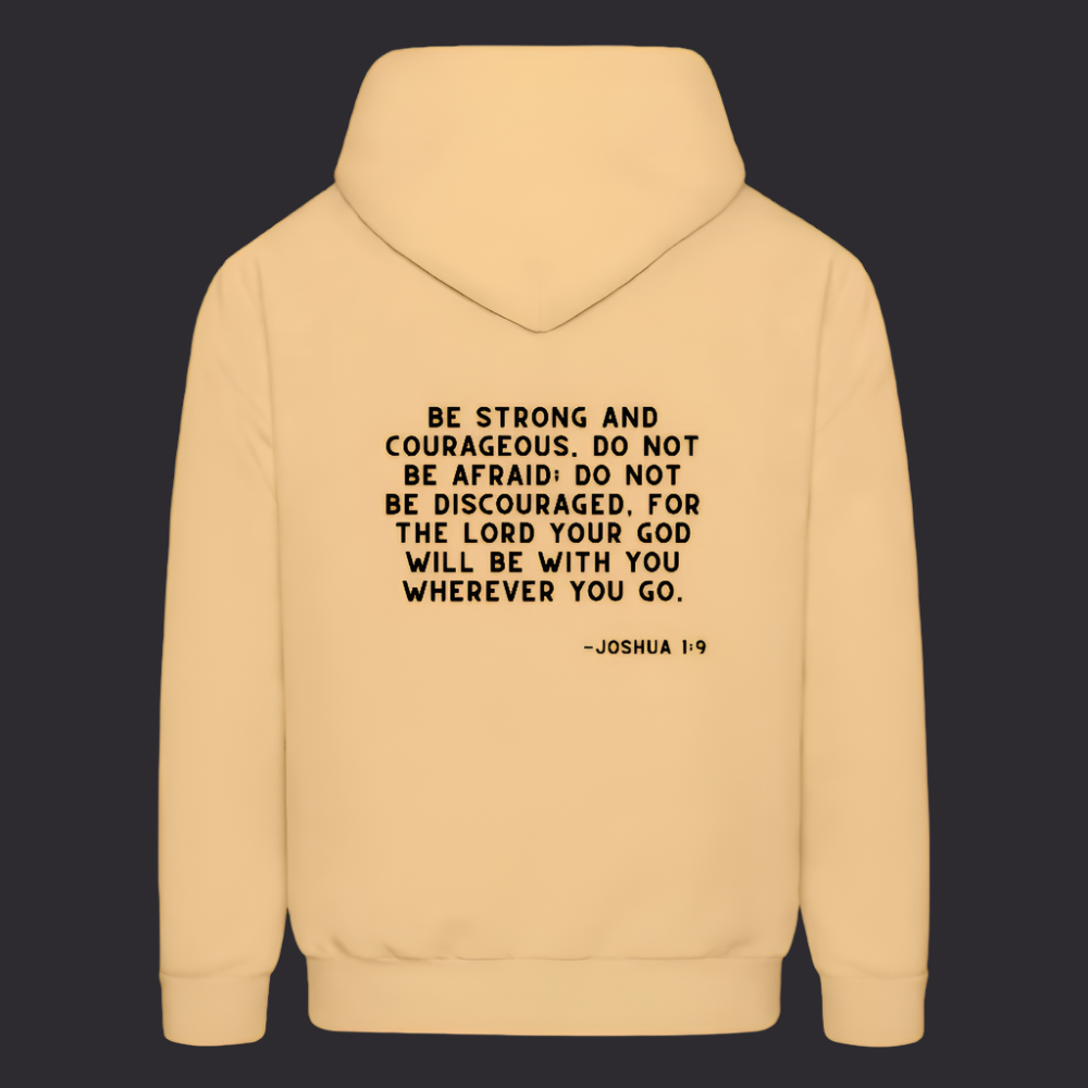 'Be Strong and Courageous' Classic White Hoodie Strive Collection - light gold 