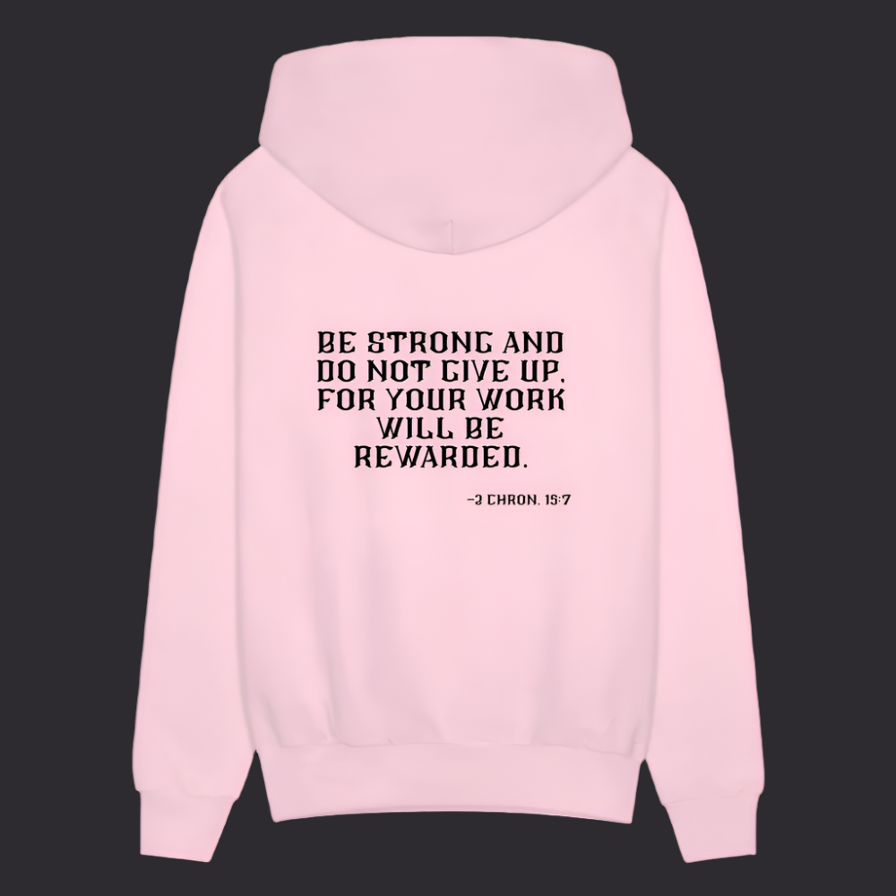 'Be Strong' Pink Hoodie Survive Collection - pale pink