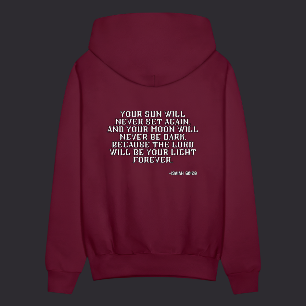 'Your sun will never set' Burgundy Hoodie Thrive Collection - burgundy