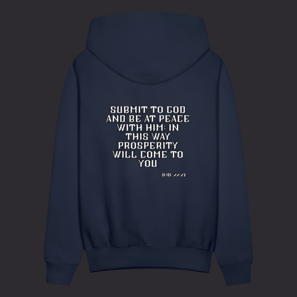 'Submit to God' Navy Blue Hoodie Strive Collection - navy