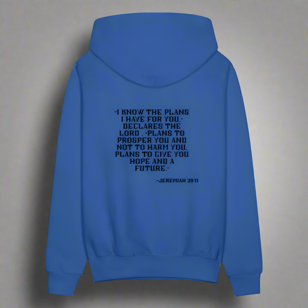 'I know the plans' Royal Blue Hoodie Thrive Collection - royal blue