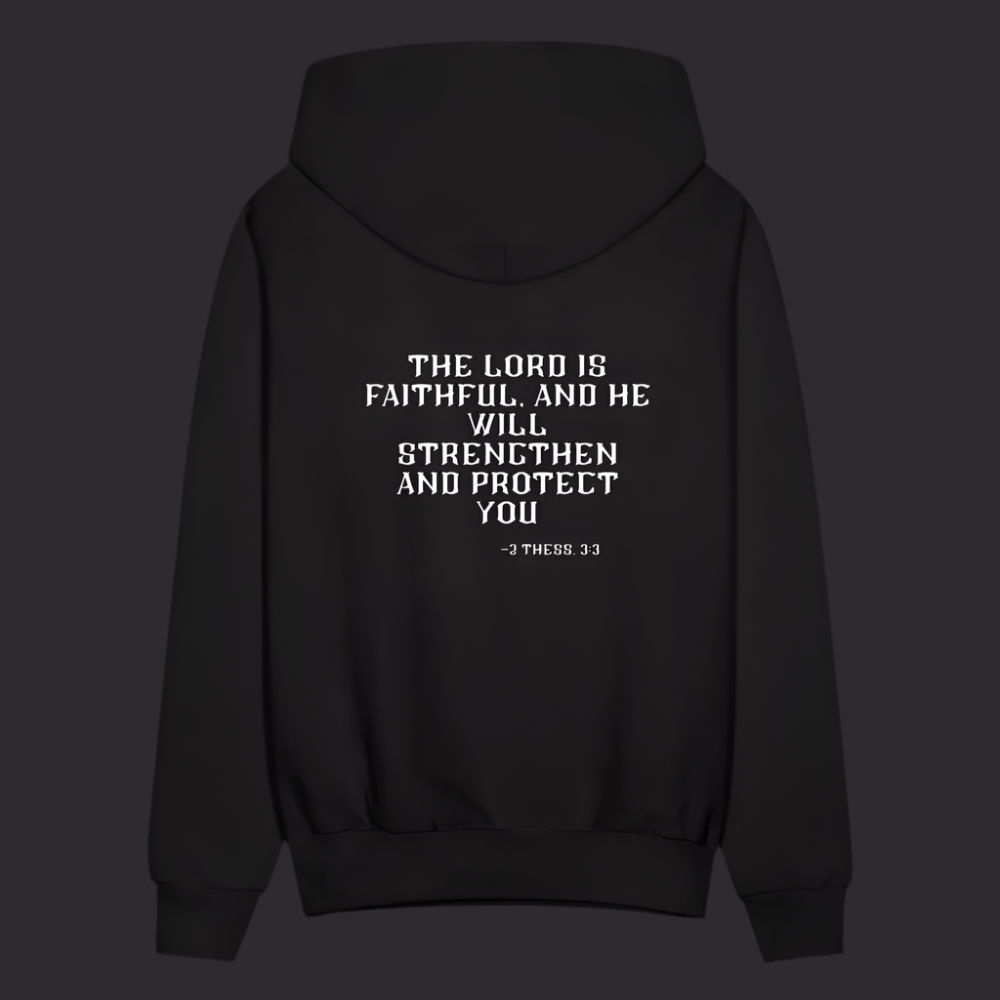 'The Lord Is Faithful' Classic Black Hoodie Survive Collection - black