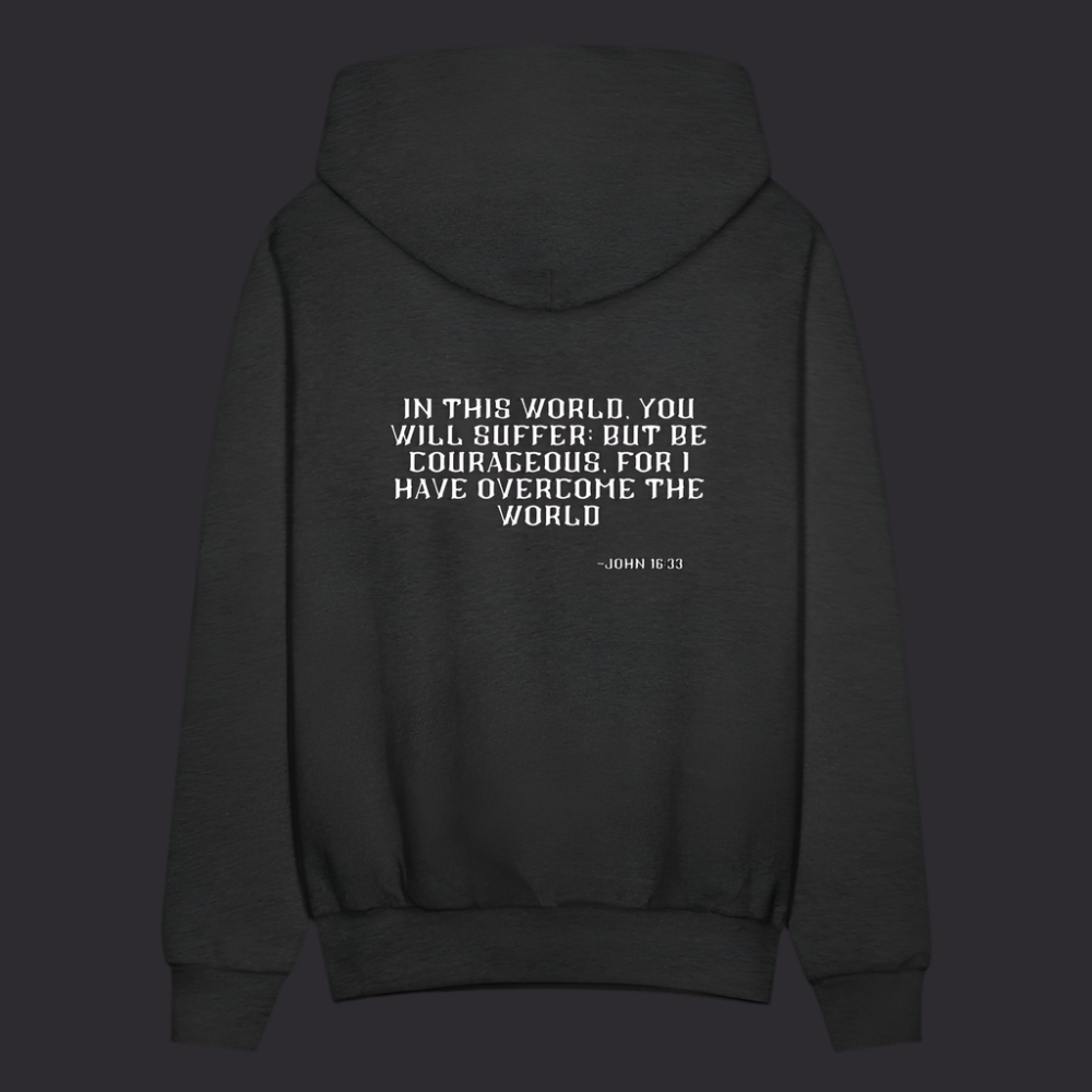 'Be Courageous' Charcoal Gray Hoodie Survive Collection - charcoal grey