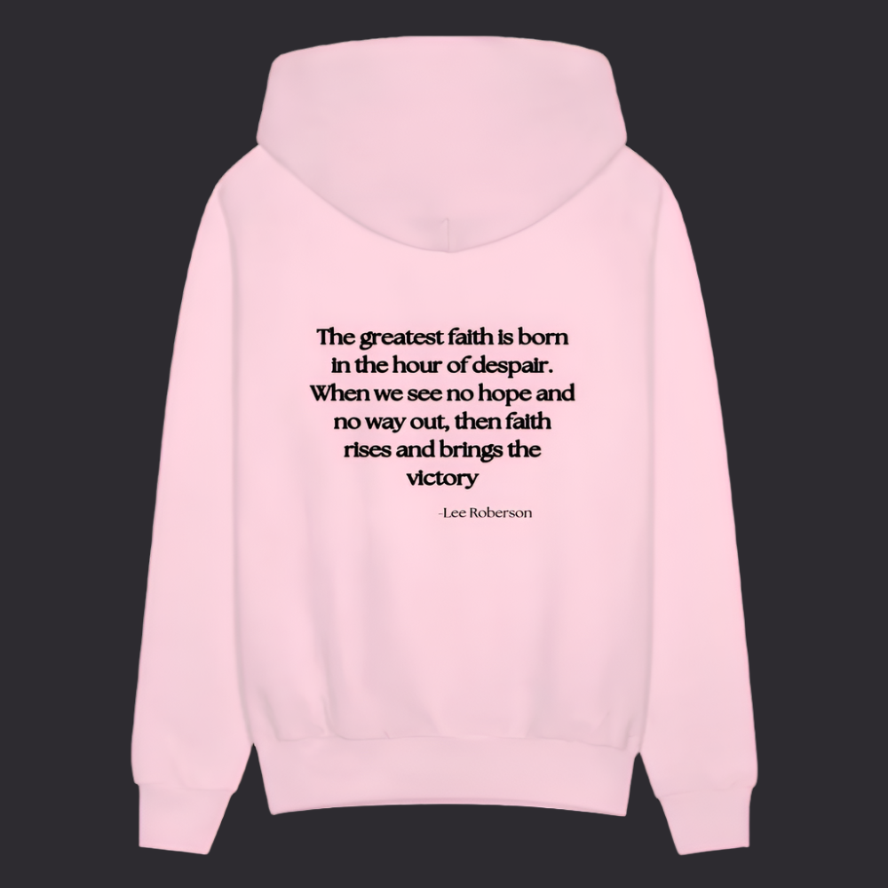 'The Greatest Faith' Pink Hoodie Survive Collection - pale pink