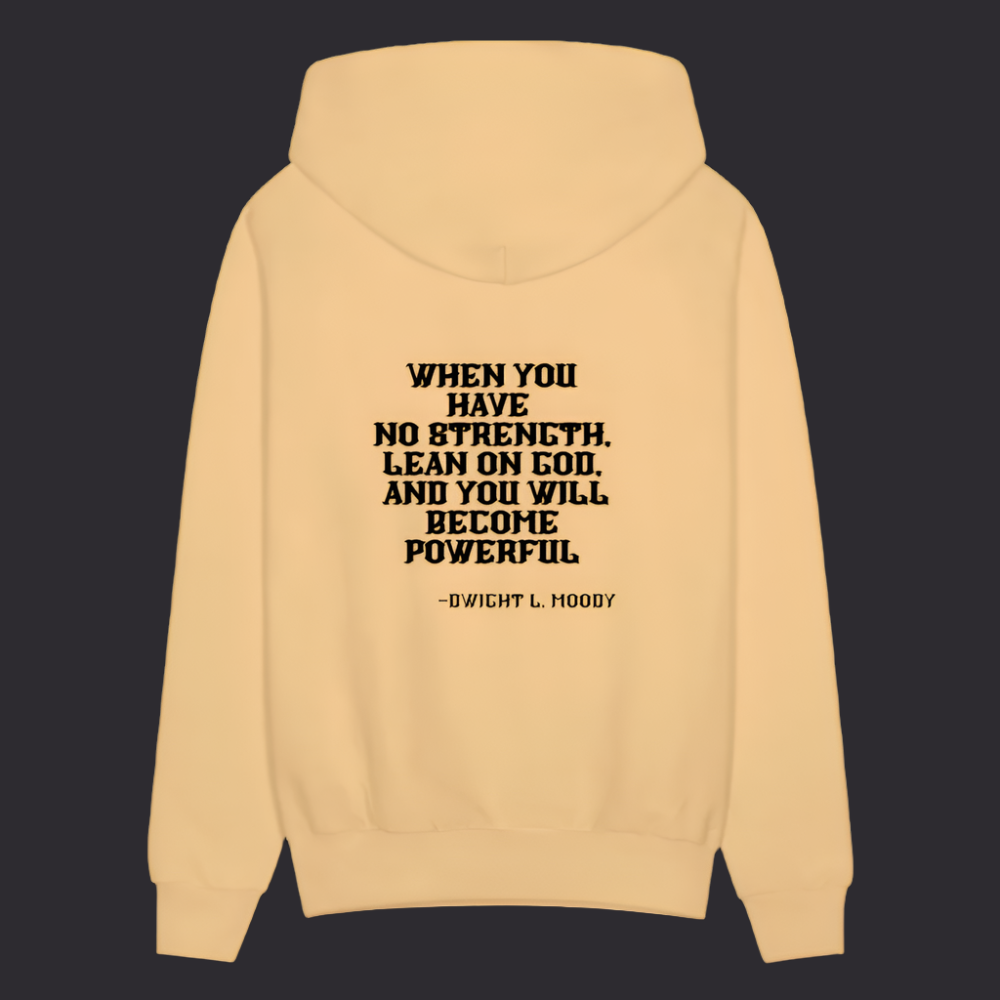 'Lean on God' Light Gold Hoodies Survive Collection - light gold 