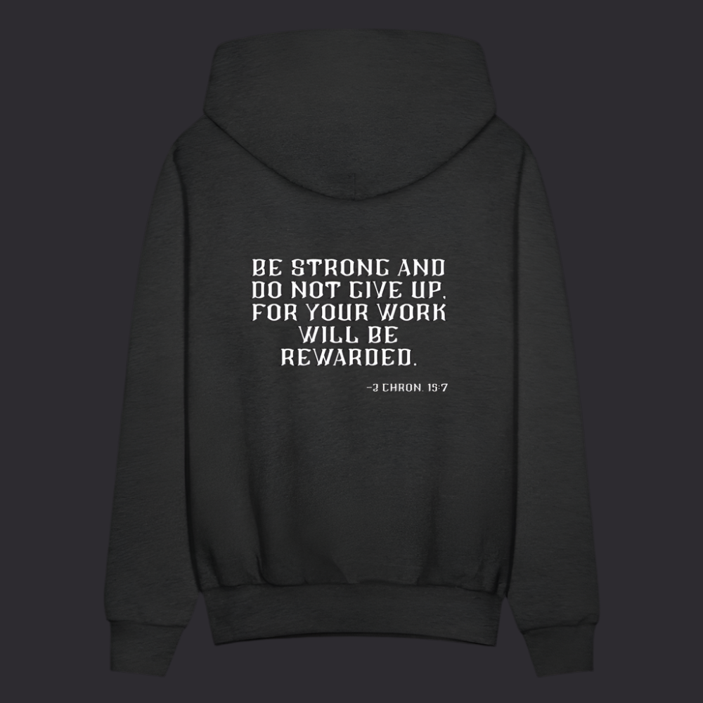 'Be Strong' Charcoal Gray Hoodie Survive Collection - charcoal grey