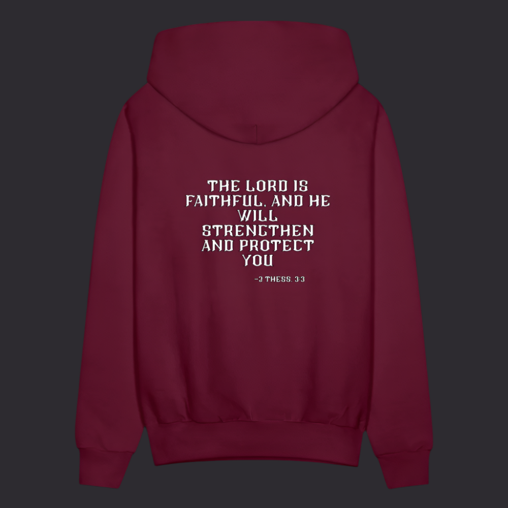 'The Lord Is Faithful' Burgundy Hoodie Survive Collection - burgundy