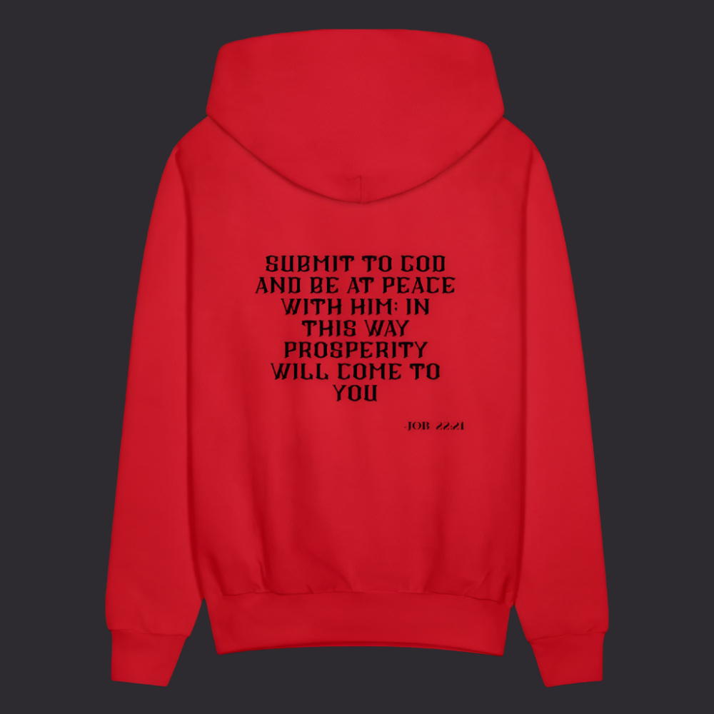 'Submit to God' Classic Red Hoodie Strive Collection - red