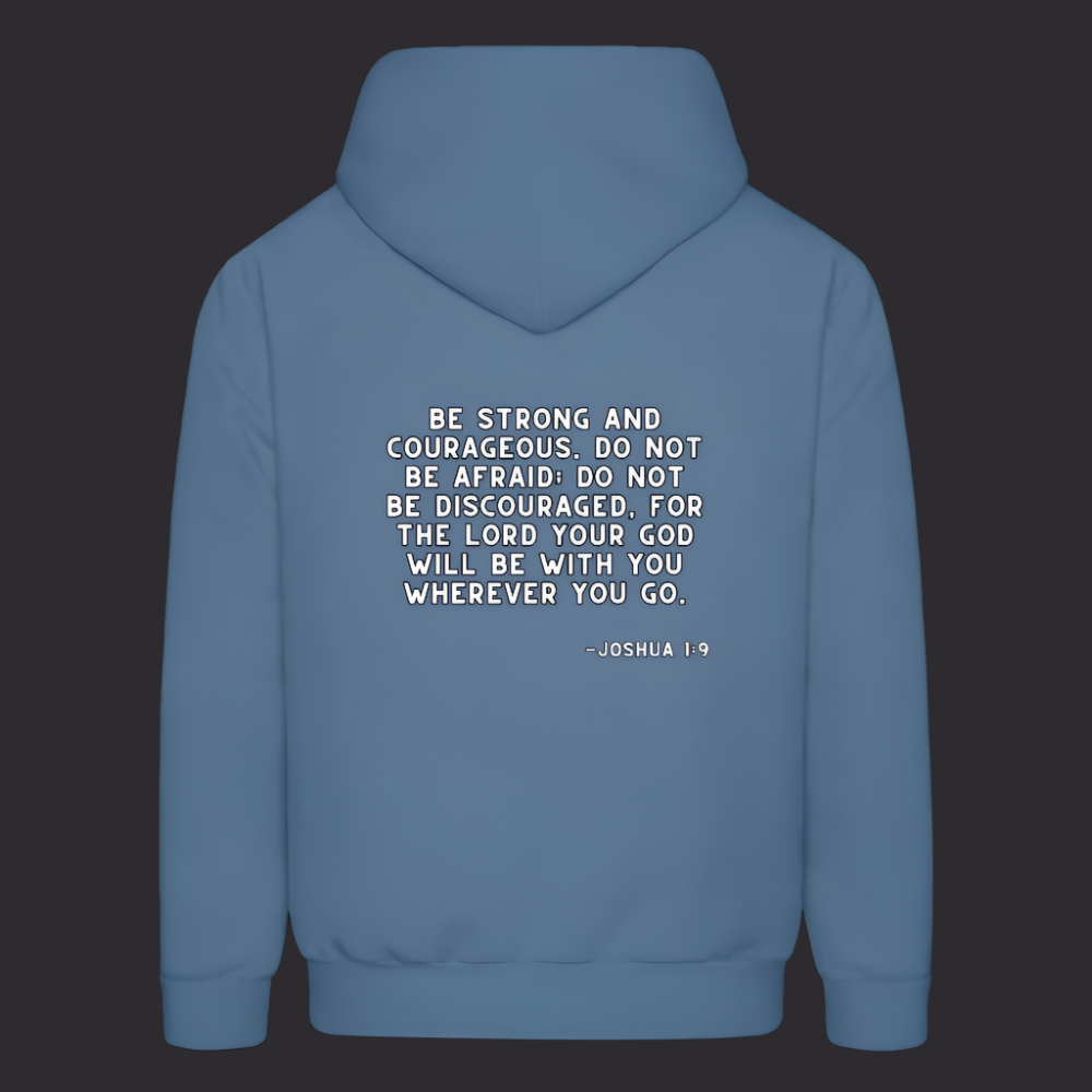 'Be Strong and Courageous' Denim Blue Hoodie Strive Collection - denim blue