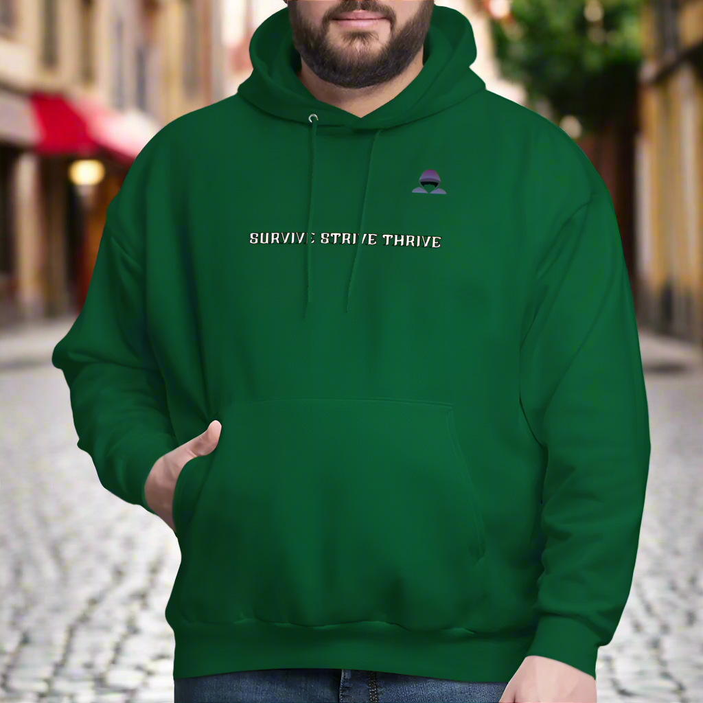 Boyz N The Hoodies Motto Forest Green Hoodie Classic Design - forest green