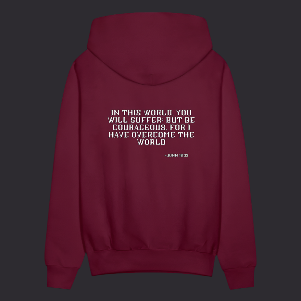 'Be Courageous' Burgundy Hoodie Survive Collection - burgundy