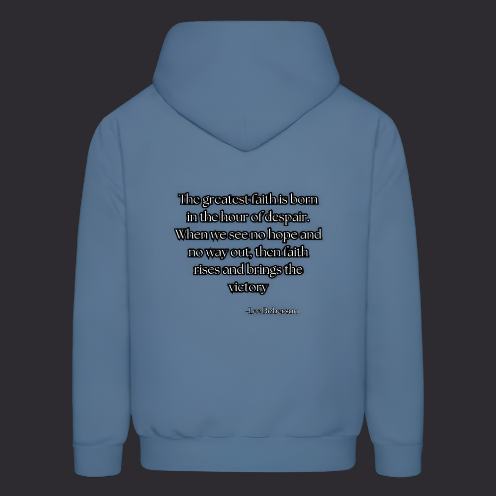 'The Greatest Faith' Denim Blue Hoodie Survive Collection - denim blue