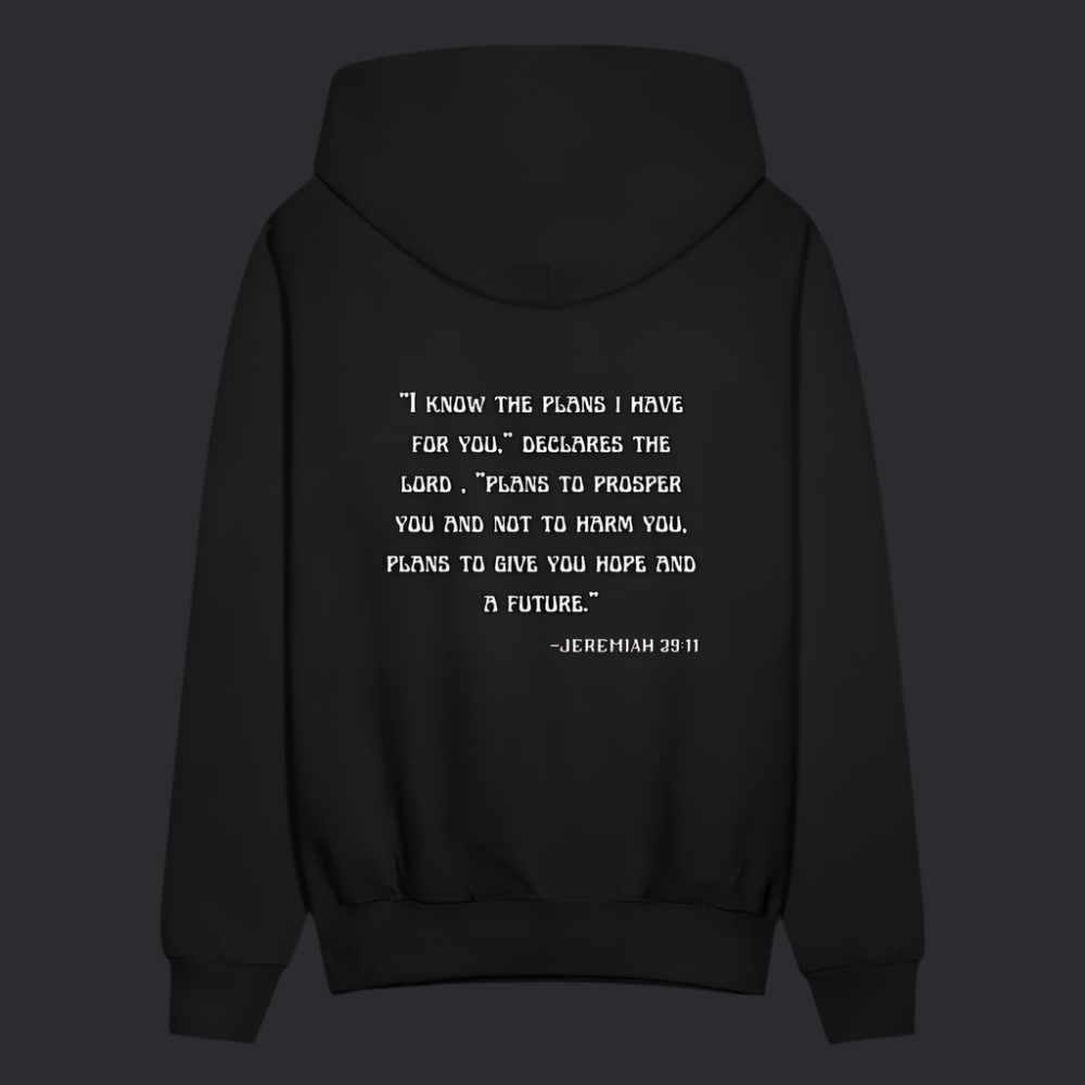 'I know the plans' Classic Black Hoodie Thrive Collection - black