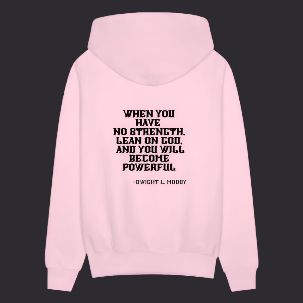 'Lean on God' Pink Hoodies Survive Collection - pale pink