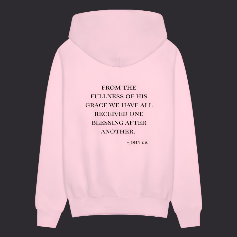 'Fullness of his Grace' Pink Hoodie Thrive Collection - pale pink